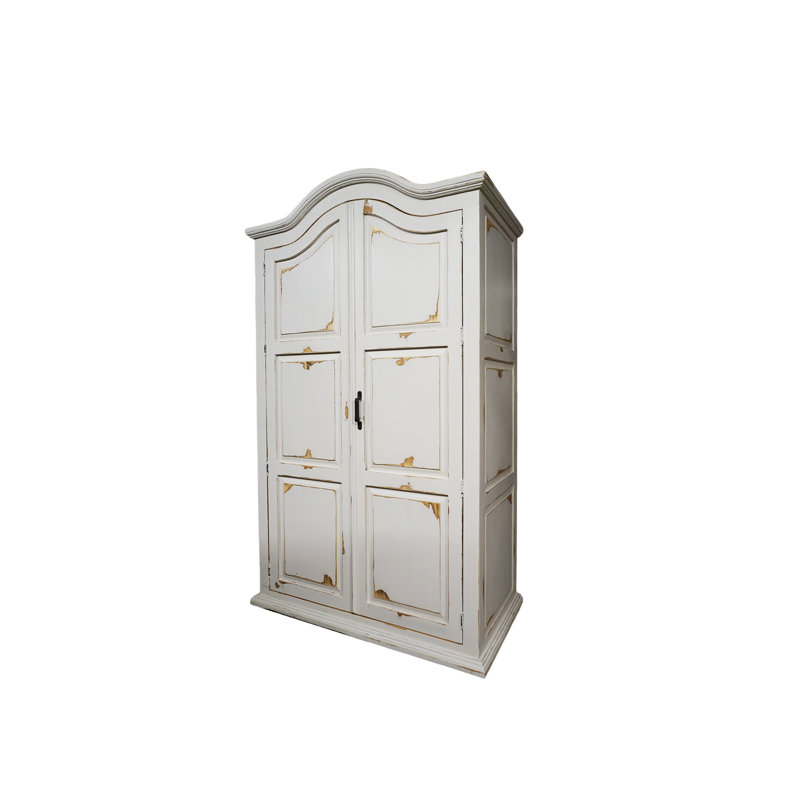 Garde-manger en bois massif rustique Sierra, Blanc
