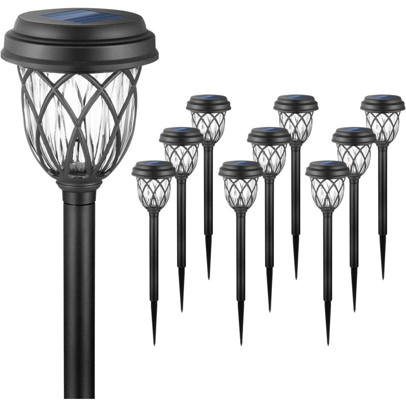 4 " Solar Powered Integrated LED Outdoor Floor Lamp, Black