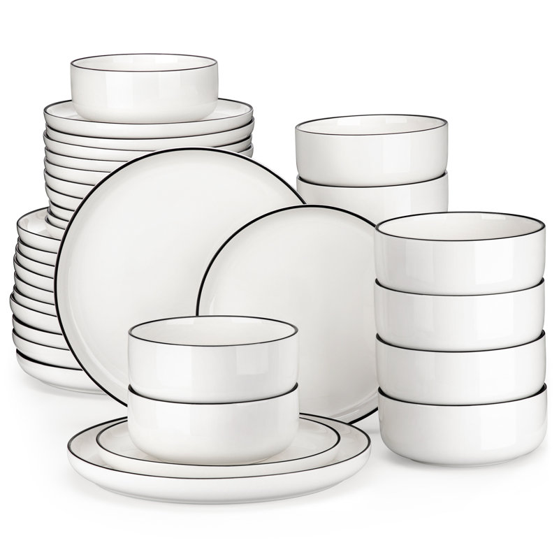36 Piece Porcelain China Dinnerware Set - Service for 12 