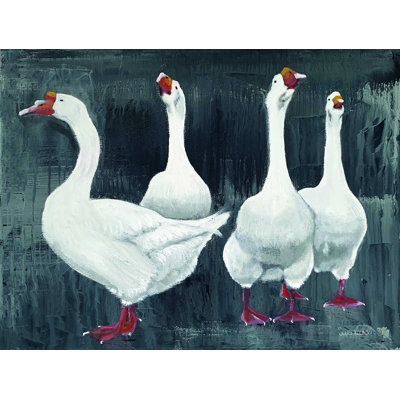 «Gaggle of Geese» par Suzi Redman - reproduction d'art sur toile tendue