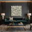 "Abstract Florals" 58, art mural sur toile brune-1960657219