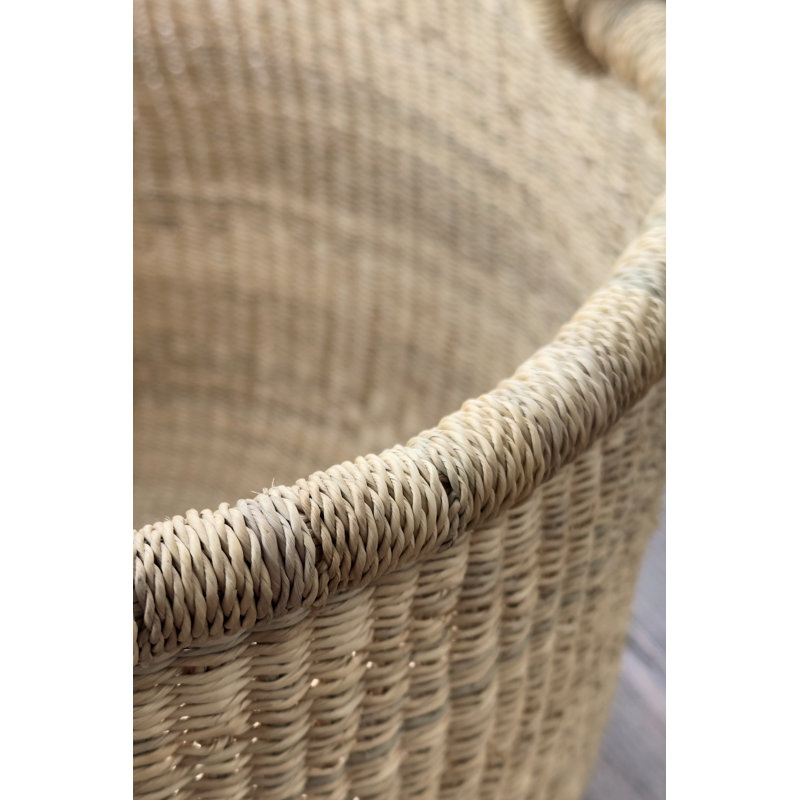 Handwoven Bolga Basket - Round, Beige