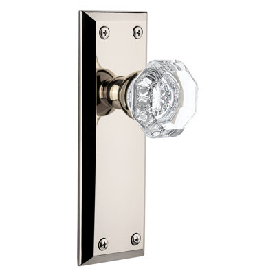 Grandeur Fifth Avenue Plate Single Dummy with Chambord Crystal Door Knob