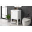 Meuble-lavabo de 20 po avec lavabo, armoire de salle de bain avec porte à fermeture douce, support de rangement et tablette ouverte-1191840664