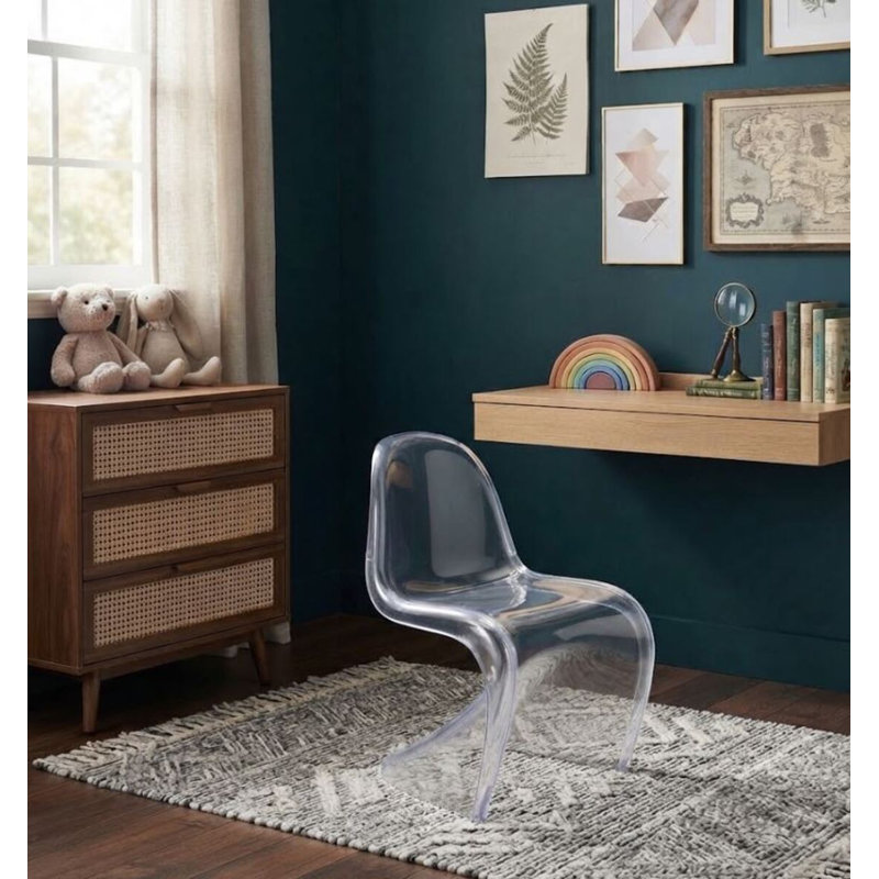 Chaise pour enfant en plastique Momo, Clair