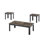 Ensemble de 3 pièces Table basse rectangulaire de style traditionnel Table de bout carrée Pieds en bois Plateau en faux marbre