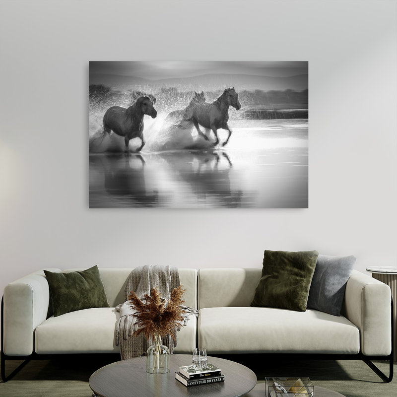 Reproduction d'art mural cheval sauvage, H 40 po x l 60 po