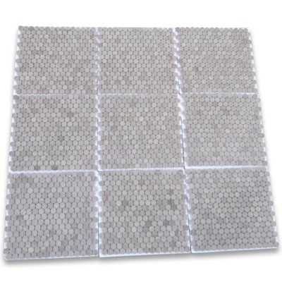Athens Grey Marble 12 in. x 11 in. Marble Tile