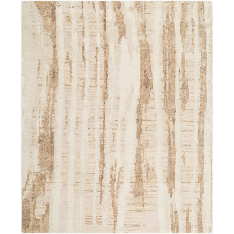 Salerno Handmade Wool Area Rug, Ivory, Rectangle 2' x 3'