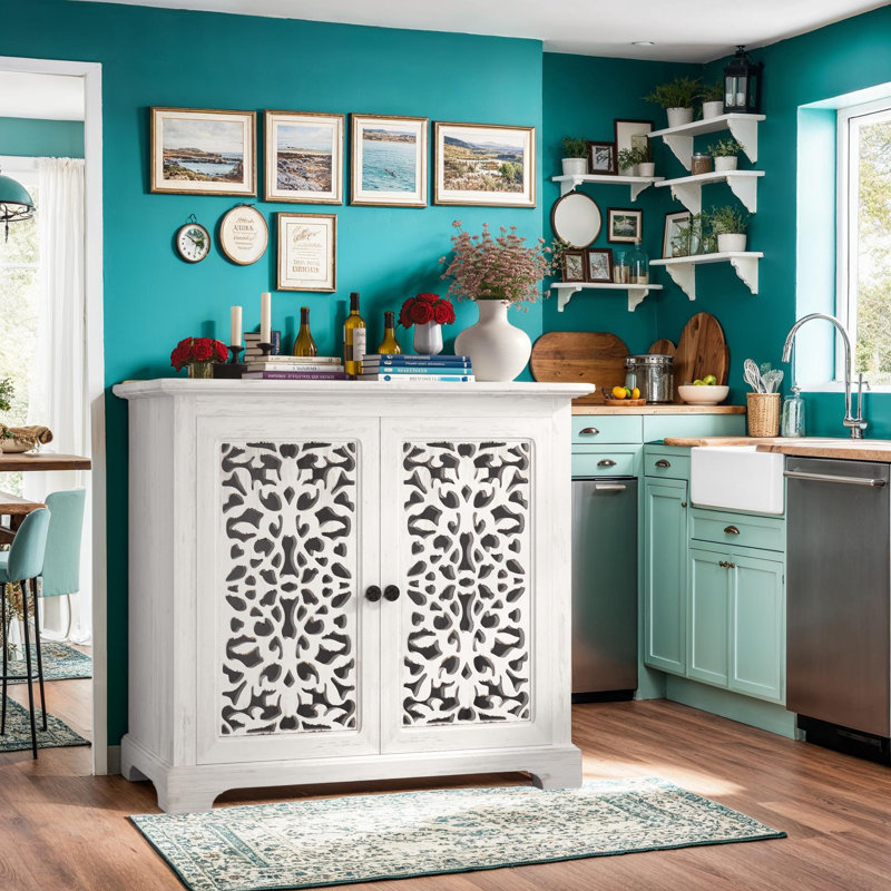 Buffet rustique en bois 2 portes