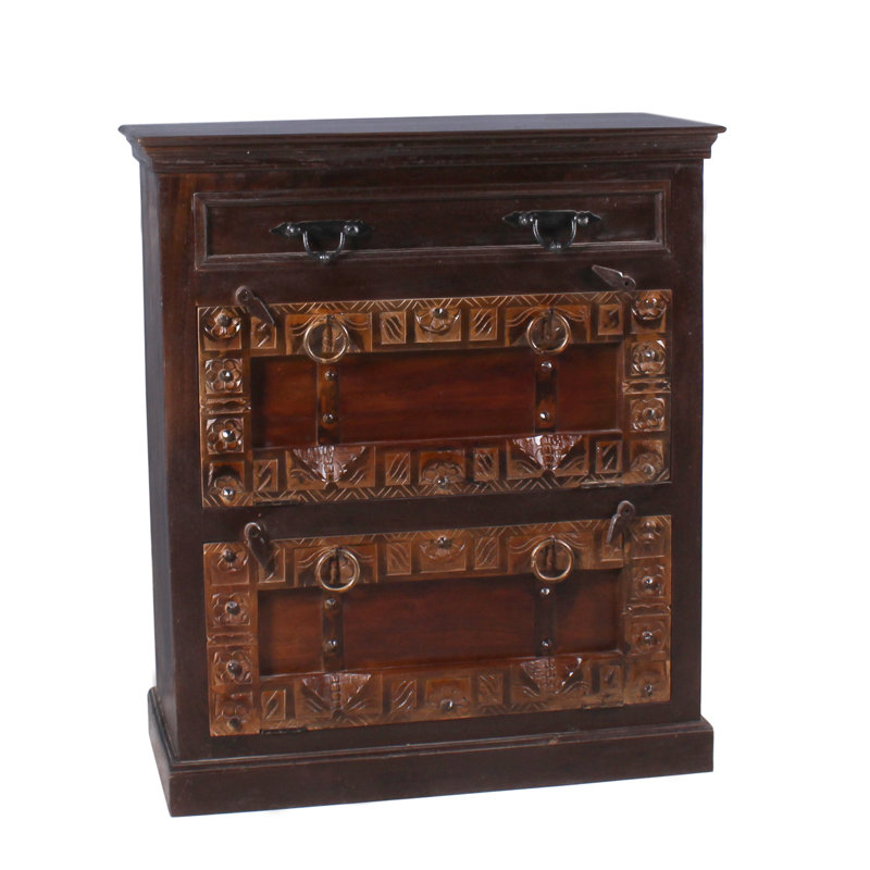 Rivero 12 Pair Solid Wood Shoe Storage Cabinet