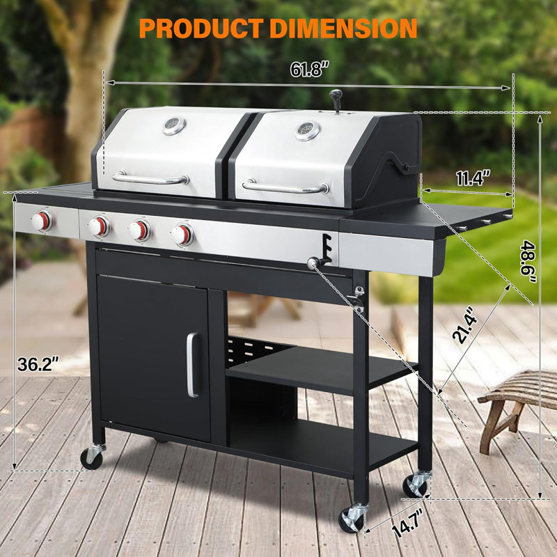 Barbecue au propane à 3 brûleurs avec brûleur latéral