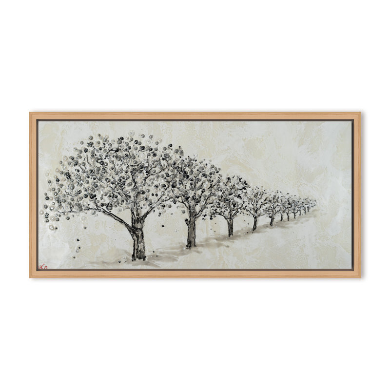 Nature Inspired "Echoes of the Forest" Canvas Wall Art By Karen Biery, 8" H x 16" W, Framed Print, Beige