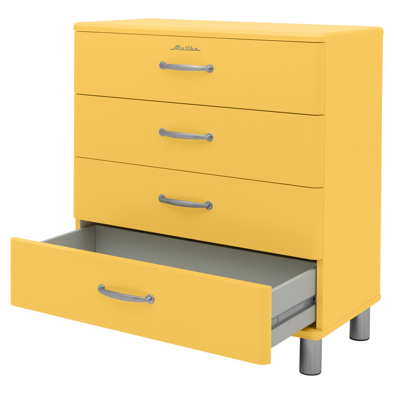 Malibu Chest 4 Drawers W86 Spring Green, Yellow