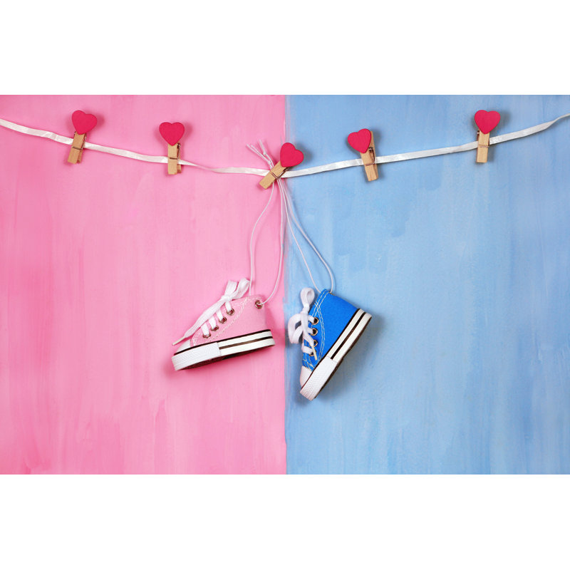 Baby Sneakers Background - Wrapped Canvas Print, 20cm H x 30cm W x 3.8cm D
