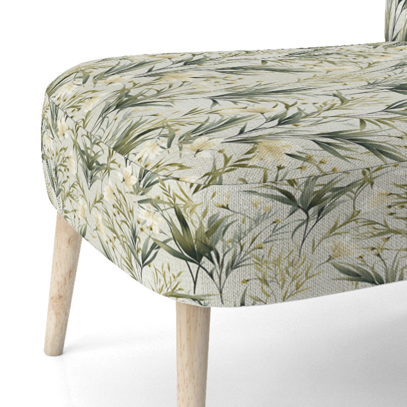 Green Grassland Meadows - Chaise d'appoint rembourrée scandinave, chaise d'appoint Botanical Nature