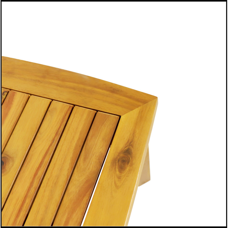 Teak Finish Rectangular Acacia Wood Outdoor Coffee Table