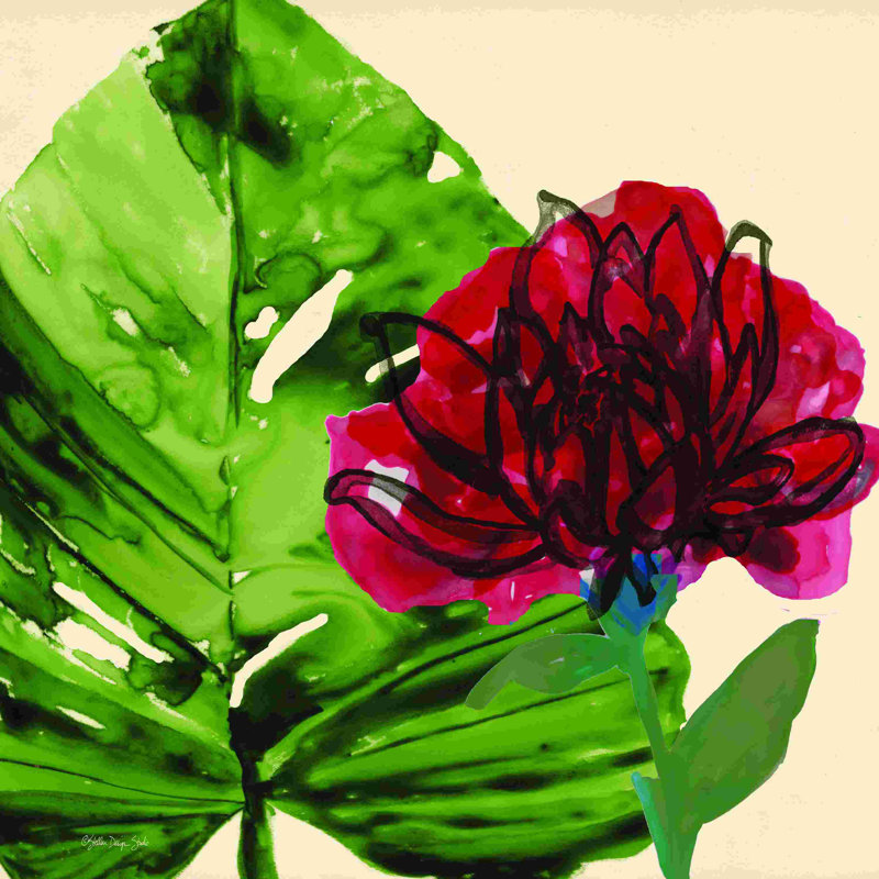 «Tropical Floral 2» par Stellar Design Studio - impression, H 12 po x l 12 po, Non, Wrapped Canvas