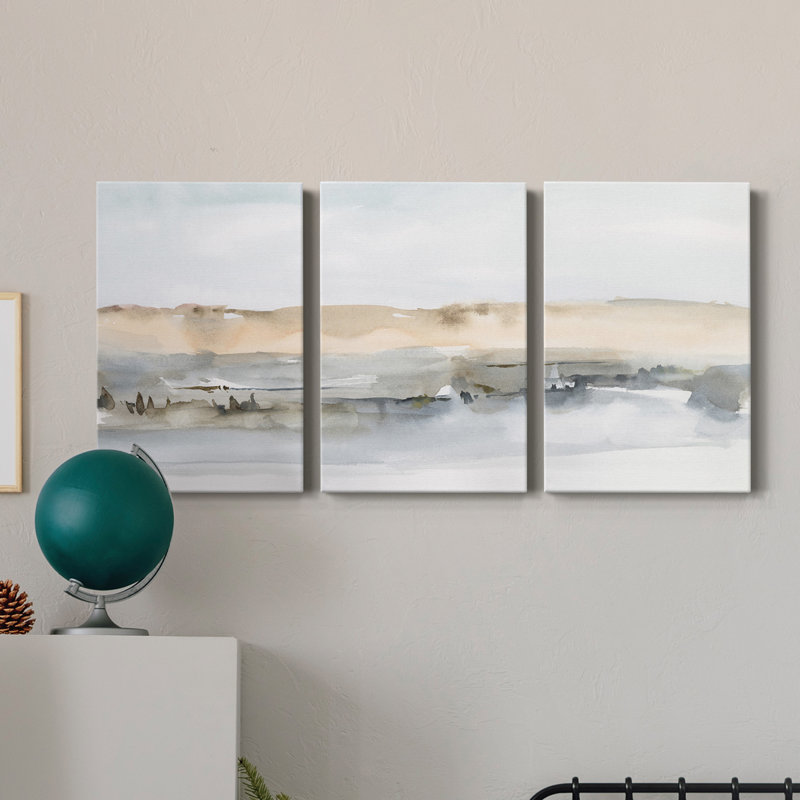 Marsh Dunes I - Toile tendue avec châssis de qualité supérieure - Prêt à être accroché, H 12 po x l 24 po x P 1 po
