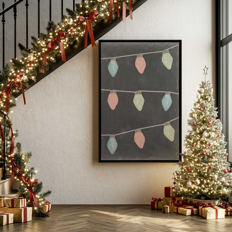 Cozy Christmas Glow, reproduction sur toile, H 18,75 po x l 12,75 po, Cadre flottant brun