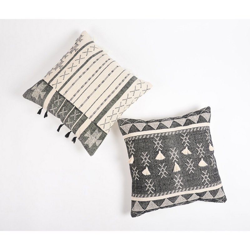 Kahmal Tassels Cotton Pillow Cover