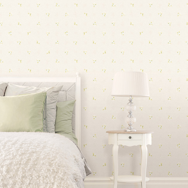 Garretson 1000cm x 52.8cm Satin Wallpaper Roll, Grey/Green