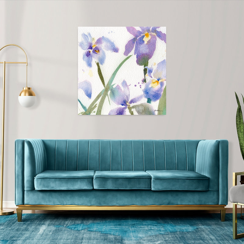 Irises Contemporary Iris Flower Art, 36" H x 36" W