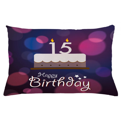 15Th Birthday Indoor / Outdoor Lumbar Pillow Cover