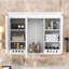 Armoire à miroir murale de 35 pouces avec tablettes réglables et charnières à fermeture en douceur-129455601