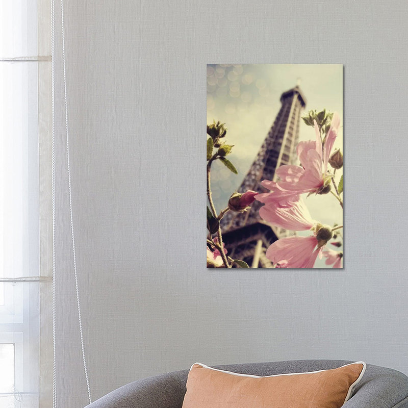 Paris Is Blooming 1 Piece Wrapped Canvas Wall Art, 66.04 cm H x 45.72 cm W x 1.91 cm D