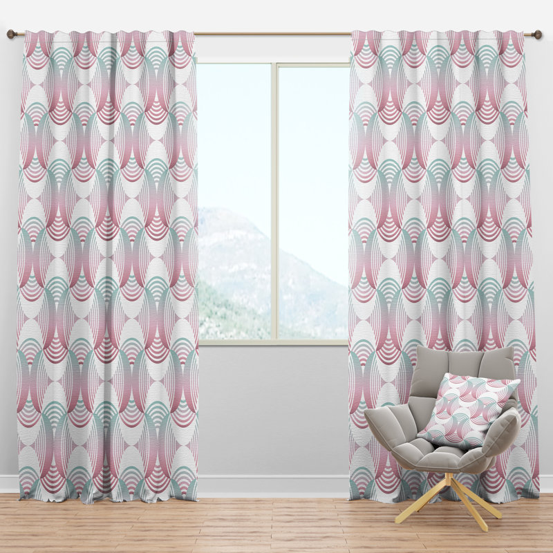 Panneau de rideau simple semi-diaphane avec passe-tringle Mid-Century, l 52 po x L 63 po