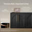 Armoire décorative arquée, buffet modulaire - Chêne noir