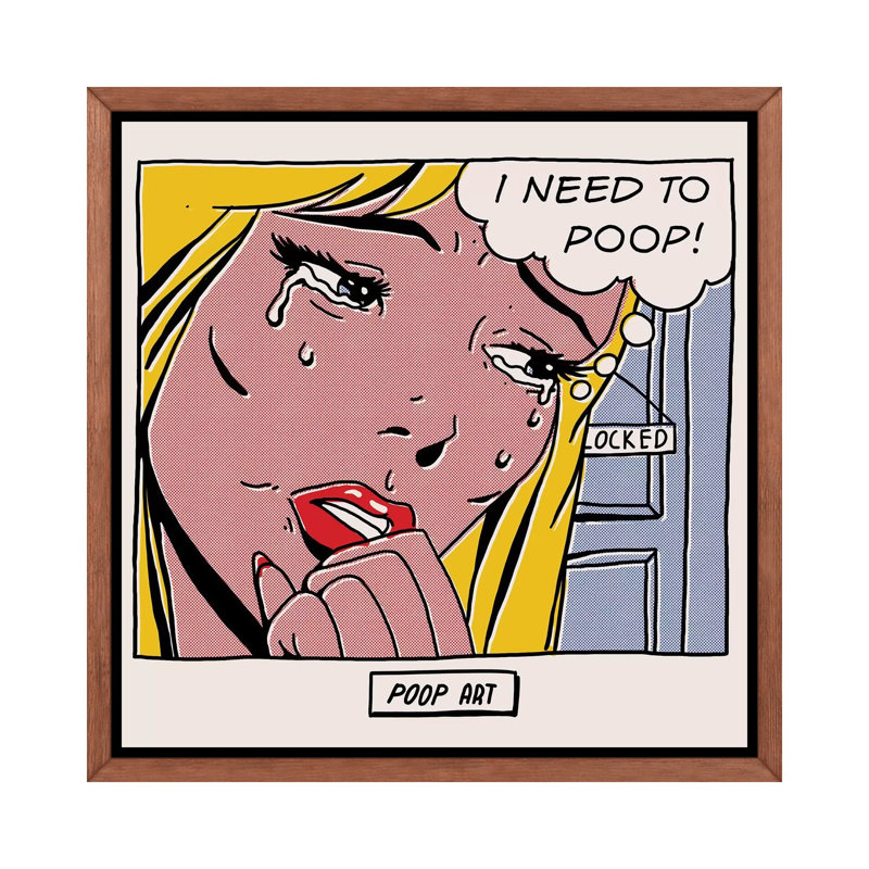 «Poop Art», reproduction sur toile flottante, H 37 po x l 37 po x P 1,5 po, Toile avec cadre en bois classique