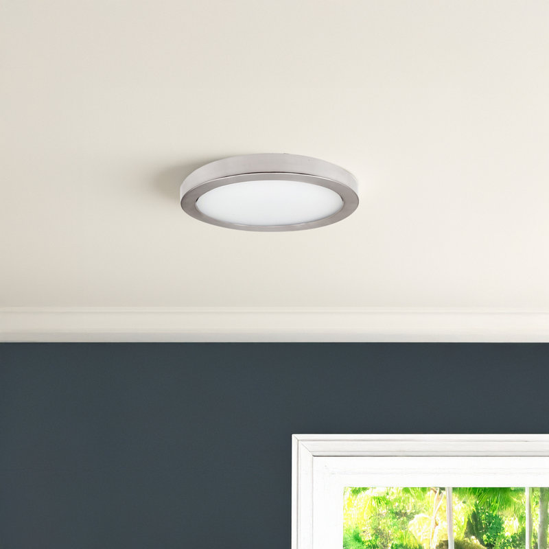 5 in.Round 10.3-Watt LED Flush Mount Light, 850 Lumens, Nickel, 3000K