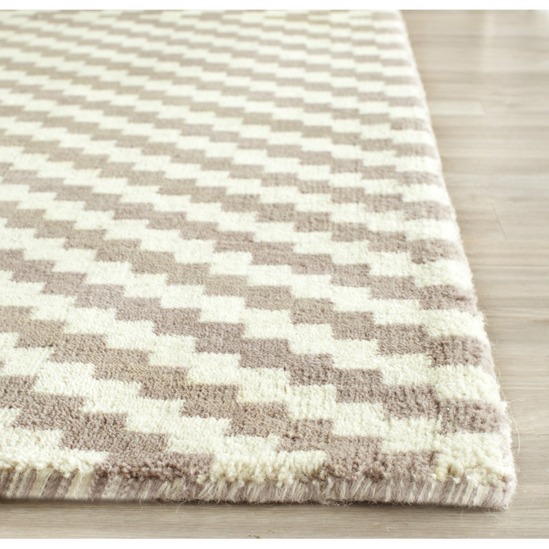 Sanyla Hand Tufted Wool Geometric Rug, Rectangle 8' x 10'