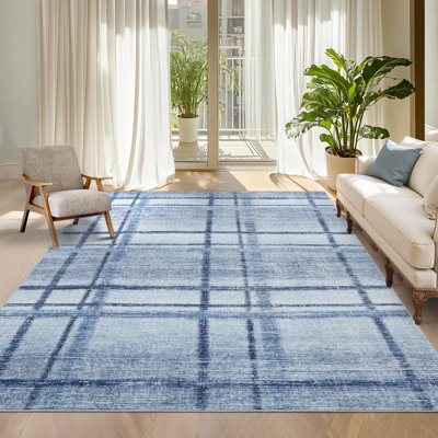Tapis écossais lavable à la machine avec envers antidérapant
