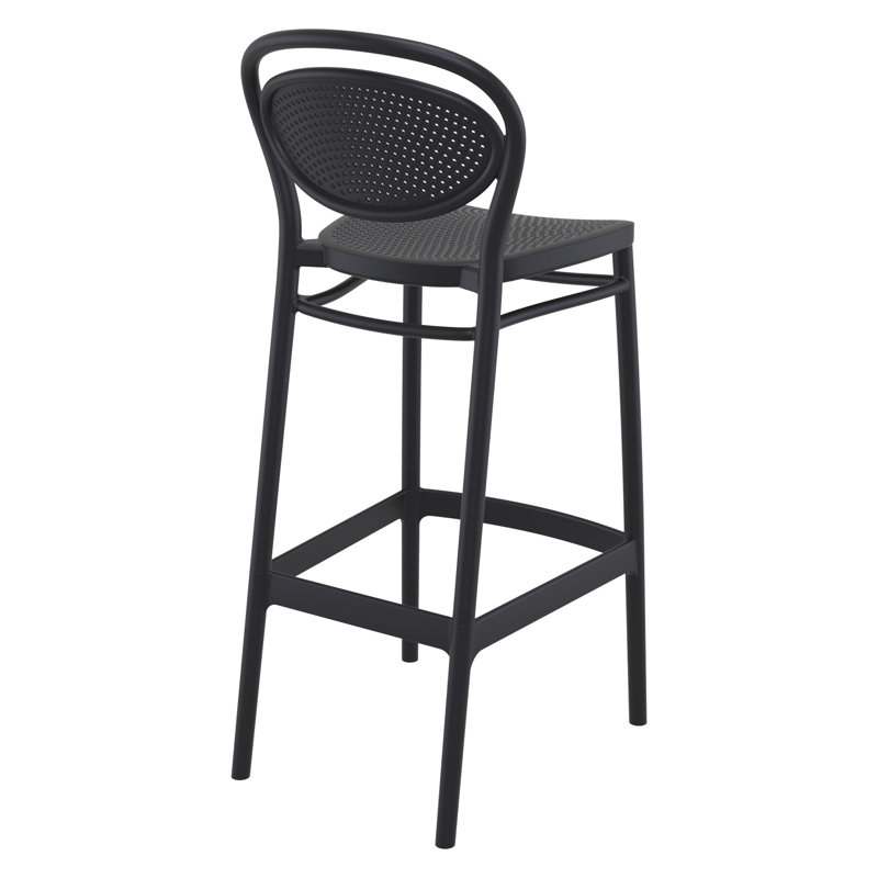 Tabouret de bar pour le patio Farrah, Noir, Tabouret de bar (siège d'une hauteur de 29,5 po)