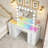 Makeup Vanity Set with LED Lighted Mirror HD Glass Top Built-in LED Light Strips Large 13 Drawers