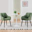 Modern Fabric Upholstered Dining Chairs with Arms, Curved Back & Black Metal Legs, Accent Arm Chairs for Dining Room Kitchen-1299878739