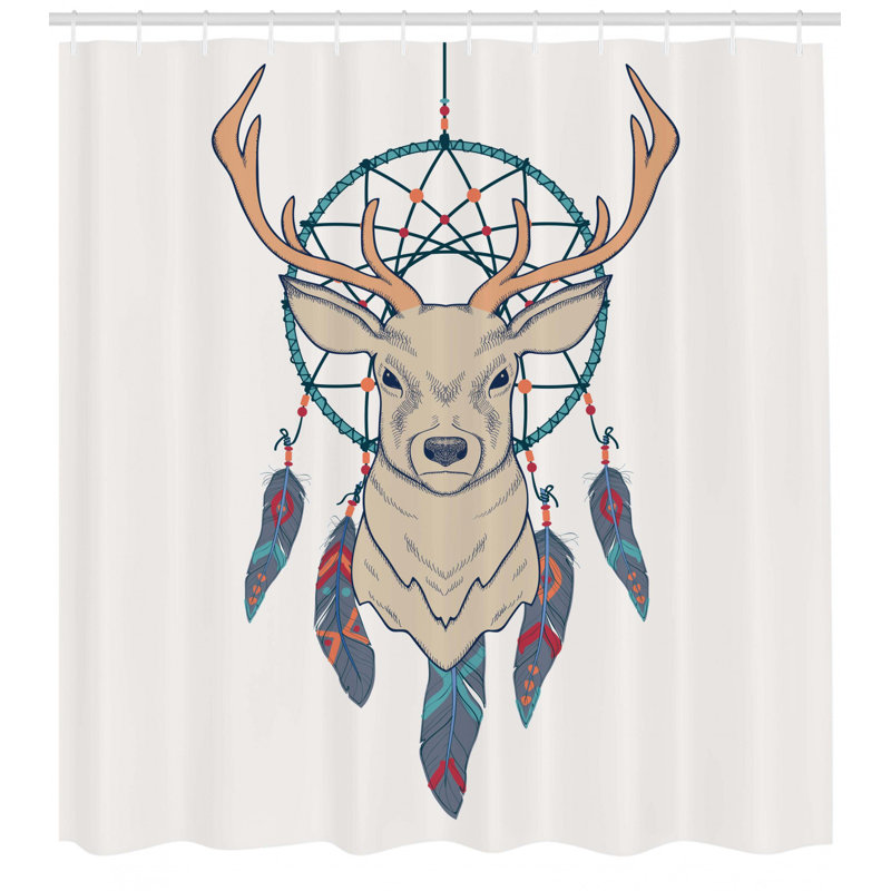 Ensemble de rideau de douche et crochets Deer, H 69 po x l 105 po
