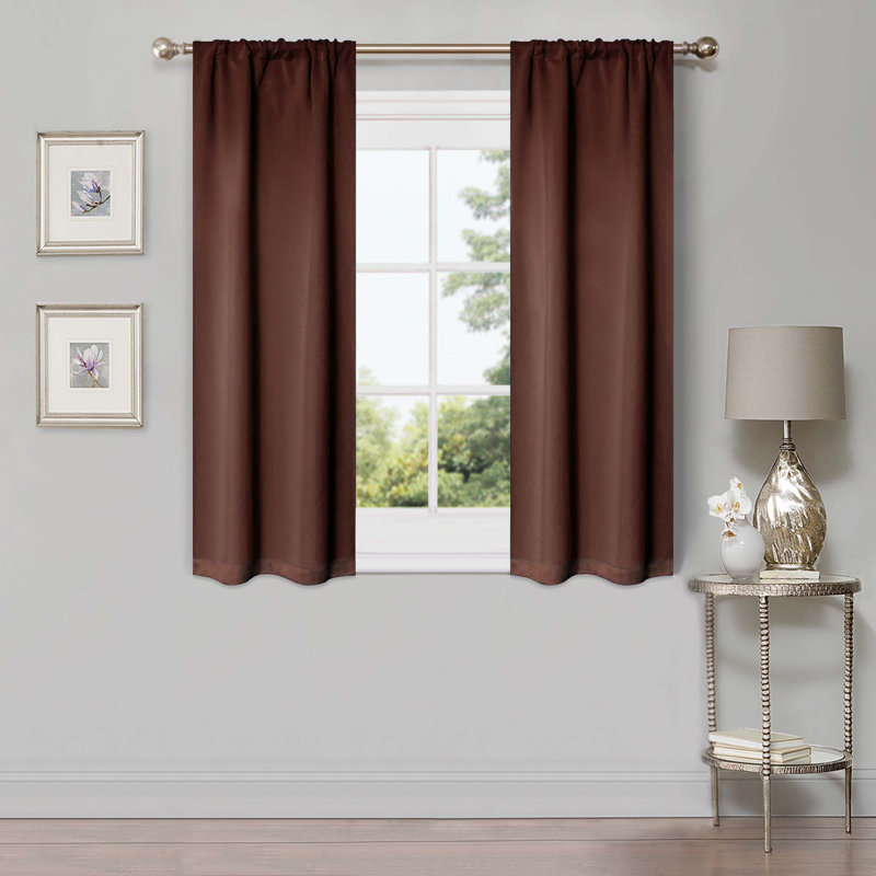 Paire de rideaux obscurcissant avec œillets Millendon, Cappuccino, L 26 po x L 63 po