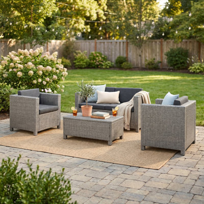 4 Piece Sofa Seating Group with Cushions
