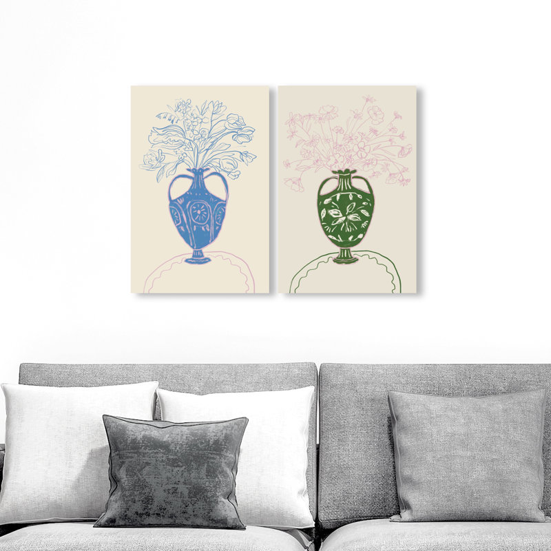 Flower Sutdio Set Set by Oliver Gal, 24" H x 16" W, Gallery Wrapped