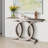 55.12"L*13.78"W*31.89"H,Farmhouse Geometric Base Console Table - 55" Rustic Sofa Table for Hallway & Living Room