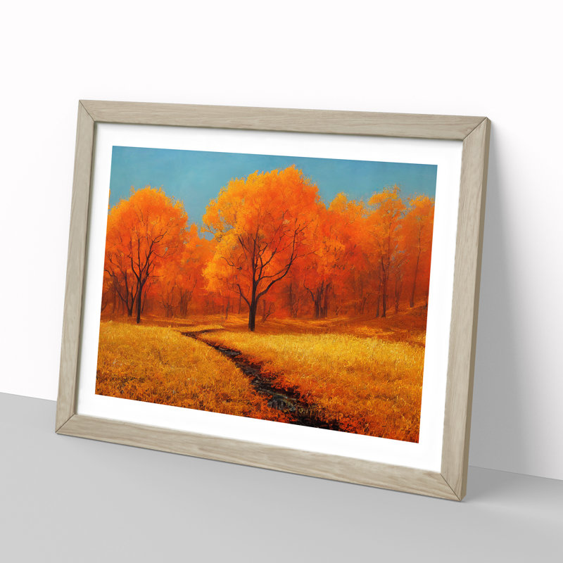 Effervescent Autumn Forest 1 Piece Single Picture Frame Wall Art, 34cm H x 46cm W x 2cm D, Oak Framed