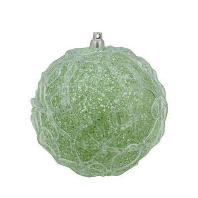 Glittered Shatterproof Swirl Christmas Ball Ornament