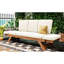 Lit de jour de patio extensible avec coussins et coussins recouverts de tissu aquatique doux de 2,8 po d'épaisseur, 3 coussins multifonctionnels à positions réglables, pour patio de jardin, cadre