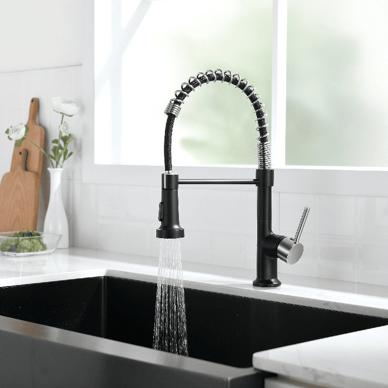 KIKO HOME Pull Down Kitchen Faucet, Brushed Nickel