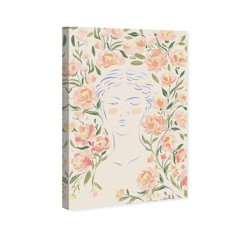 Artemis And Flowers Print by Oliver Gal, 15"H x 10"W, Gallery Wrapped