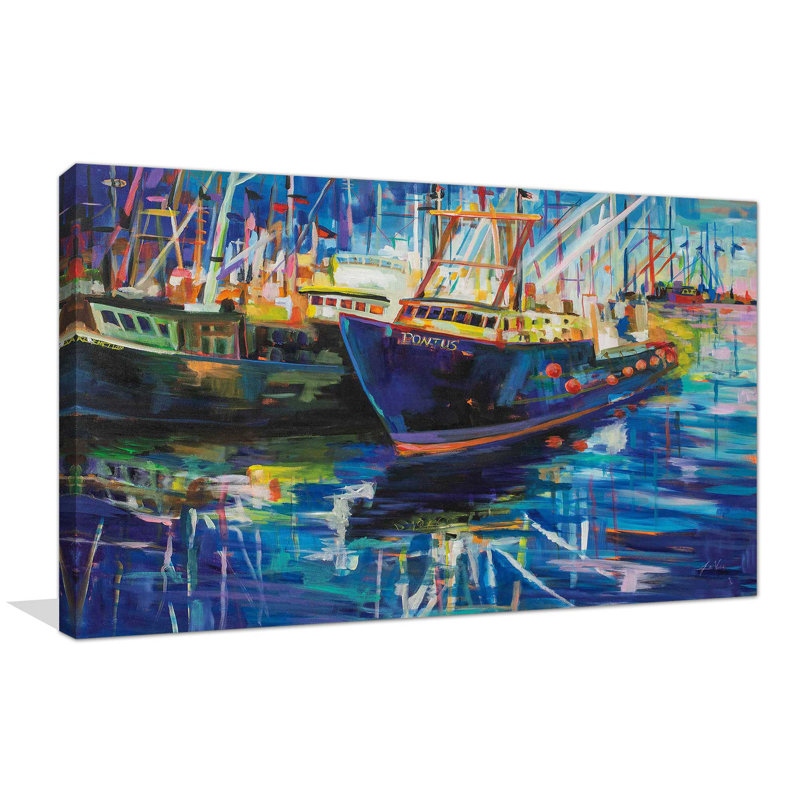 In In the Night - Peinture, Toile tendue, H 18 po x l 30 po x P 1 po